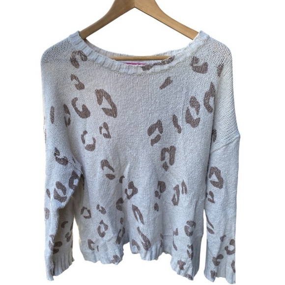 TIME AFTER TIME White/Brown Leopard Pullover Sweater I Size: M - Picture 1 of 8